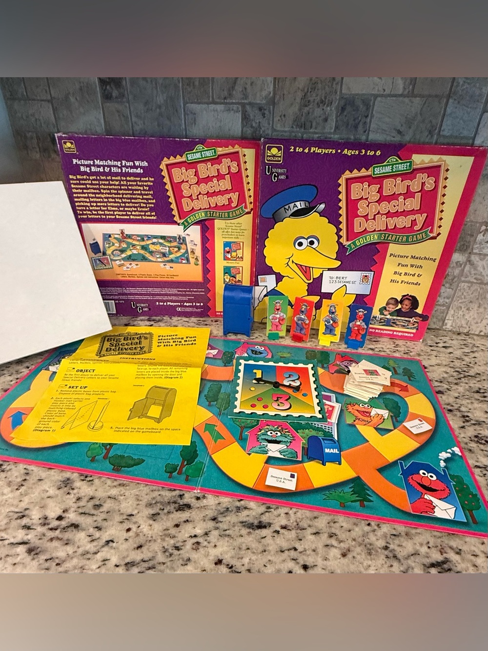 1994 Sesame Street Big Bird's Special Delivery board game 100% Complete